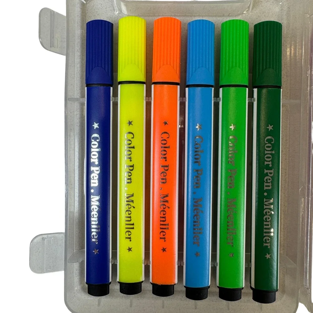 Meenller 12 Count Washable Markers Set with Carrying Case Non-Toxic ASTM D4236